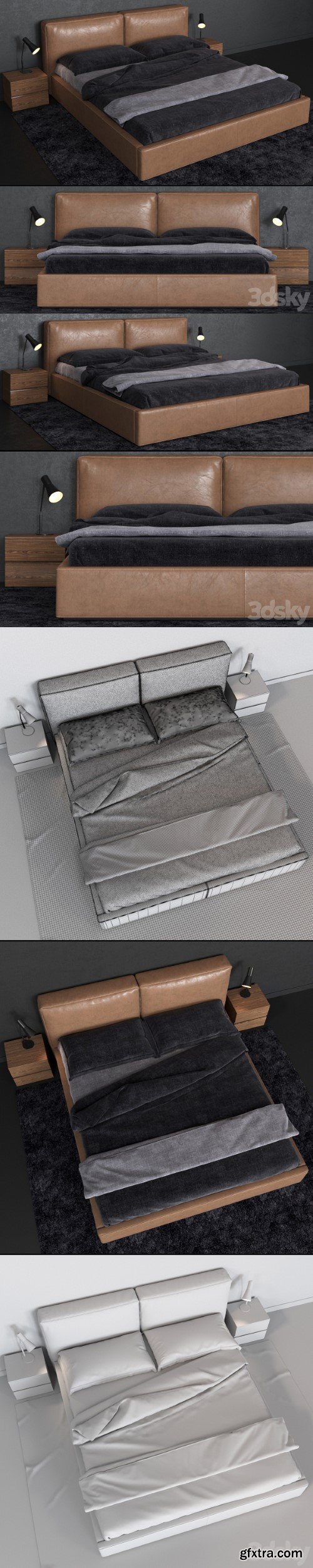 Bed Nicoline Letti SOFT CONTENITORE Matr. 180x200 | Vray+Corona