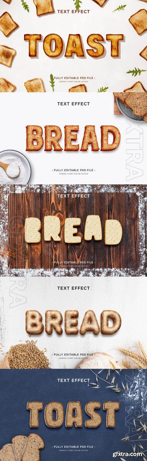 Bakery text effect design template set psd