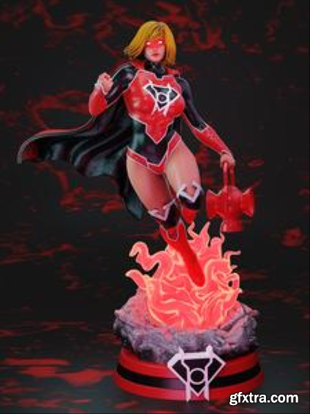 Kara Zor-El – Red Lantern – 3D Print Model