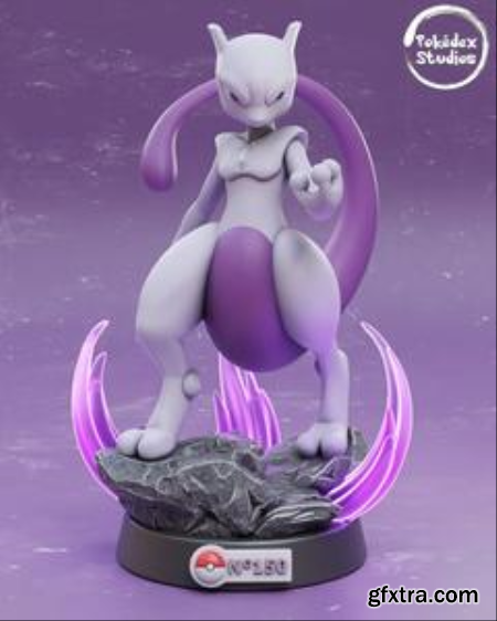 Pokedex Studios – 150 Mewtwo – 3D Print Model