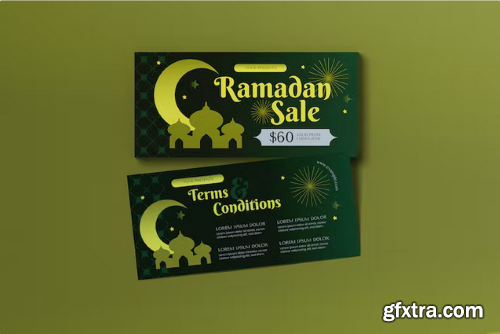 Green Gradient Ramadan Sale Voucher