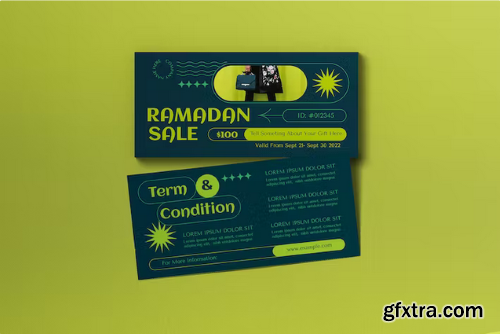 Green Minimalist Ramadan Sale Voucher