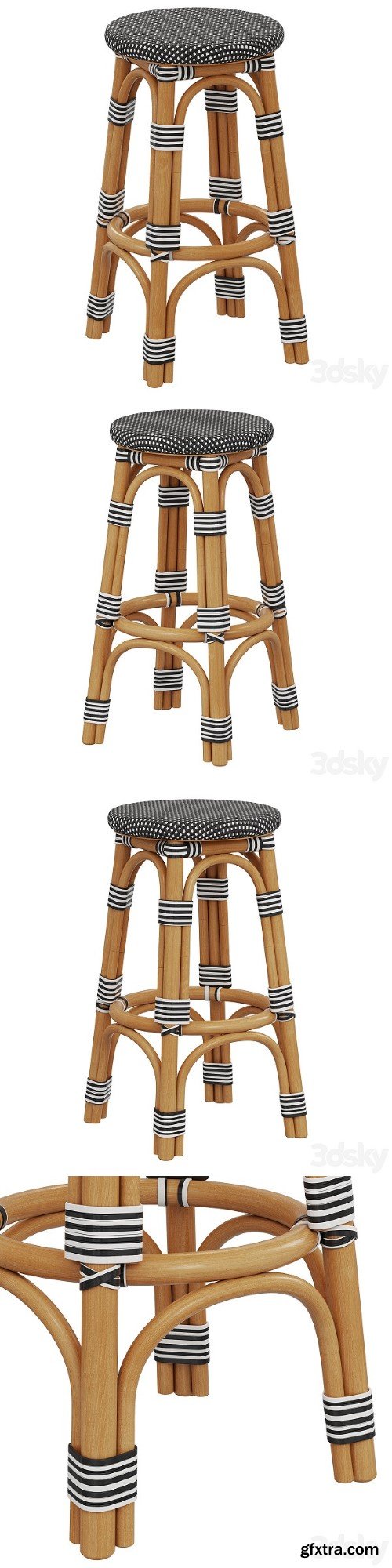 Restoration Hardware St Germain Resin Backless Stool | Vray