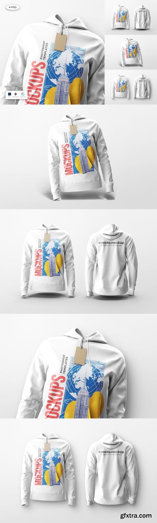 Fitted Female Hoodie Mockup