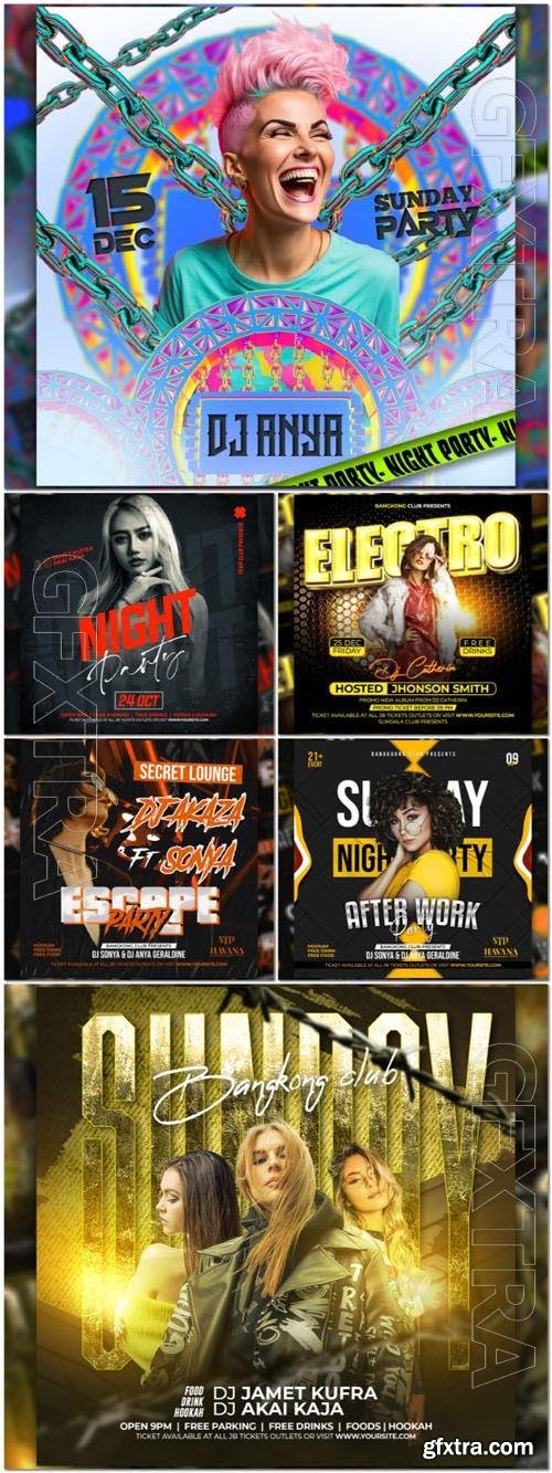 Flyer social media post, psd banner set vol 112