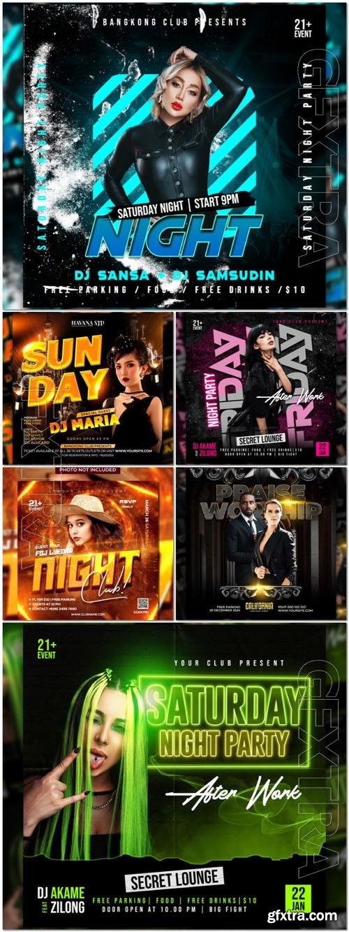 Flyer social media post, psd banner set vol 110