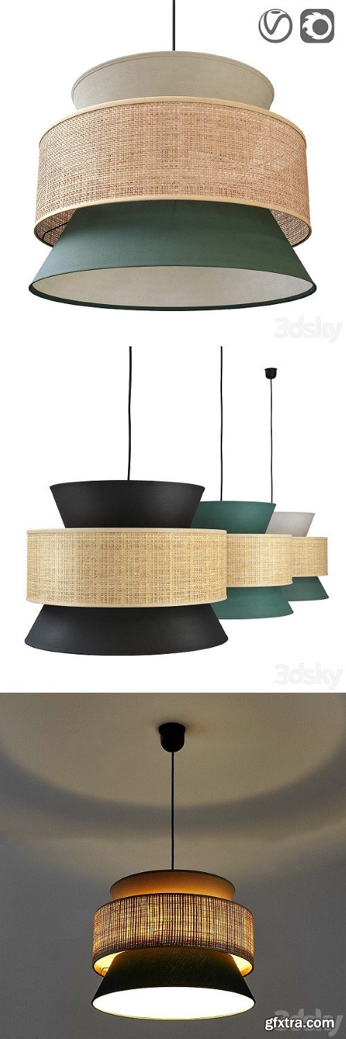 Raffia Lampshade Dolkie | Vray+Corona