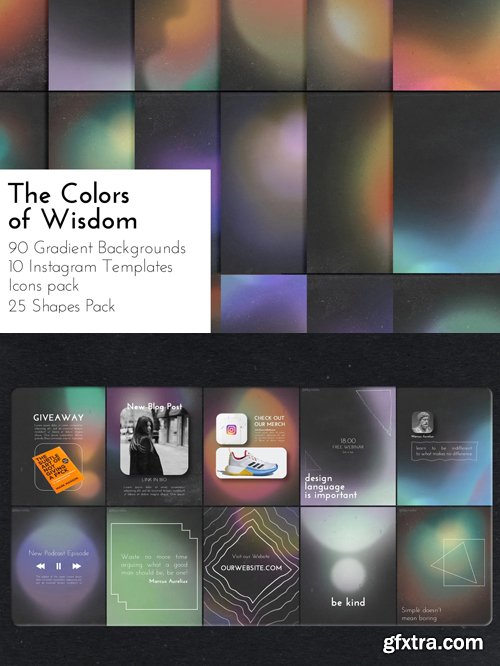 The Colors of Wisdom - Instagram PSD Templates & Vintage Gradient Backgrounds