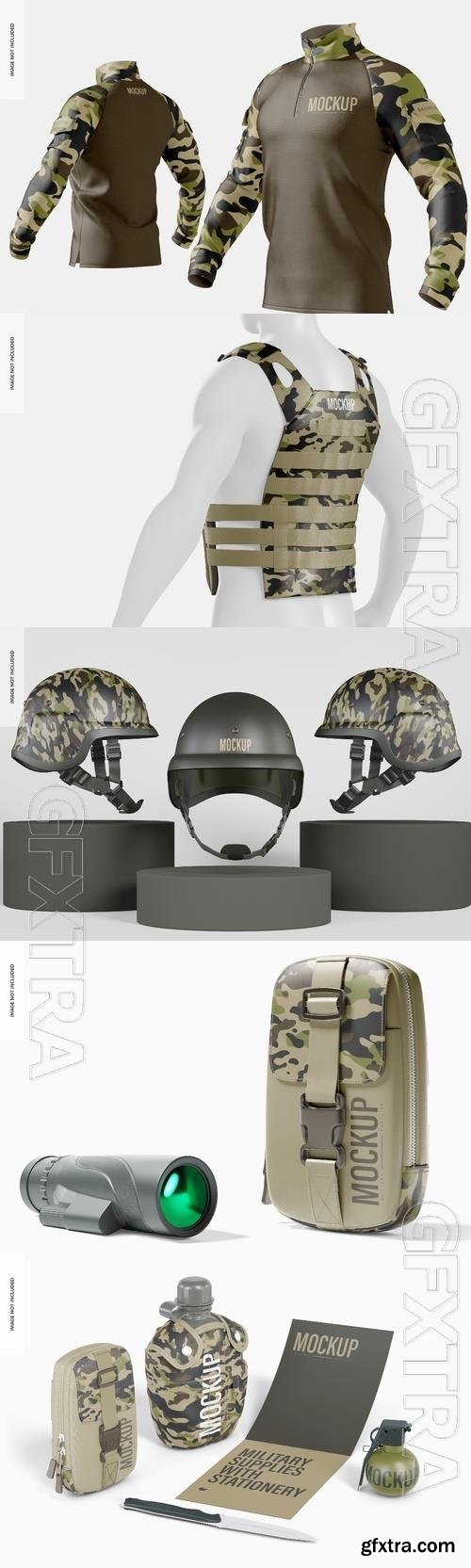 Military tactical psd template mockup