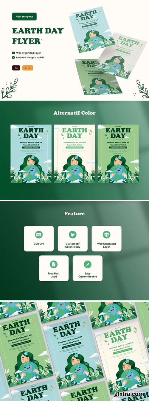 Earth Day Creative Flyer Ai & EPS Template R2UPGWS