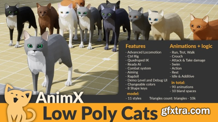 Unreal Engine Marketplace - AnimX Low Poly Cats (5.1)