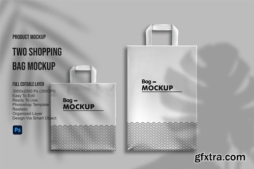 Two Shopping Bag Mockup 9JRNETL