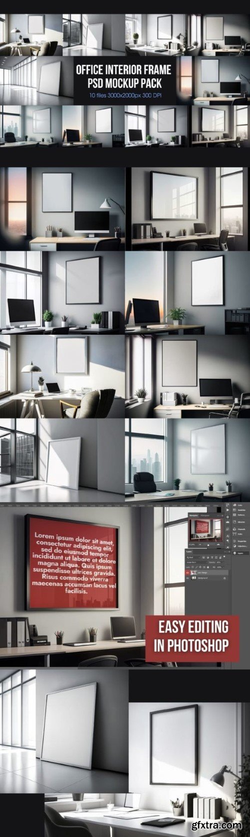 Office Interior Frame Psd Mockup Pack