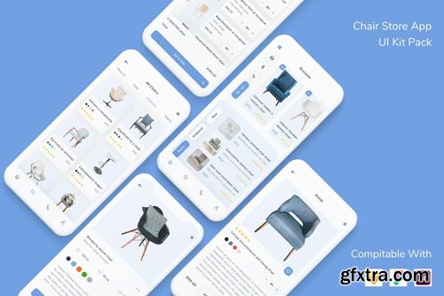 Chair Store App UI Kit Pack K6PC5EA