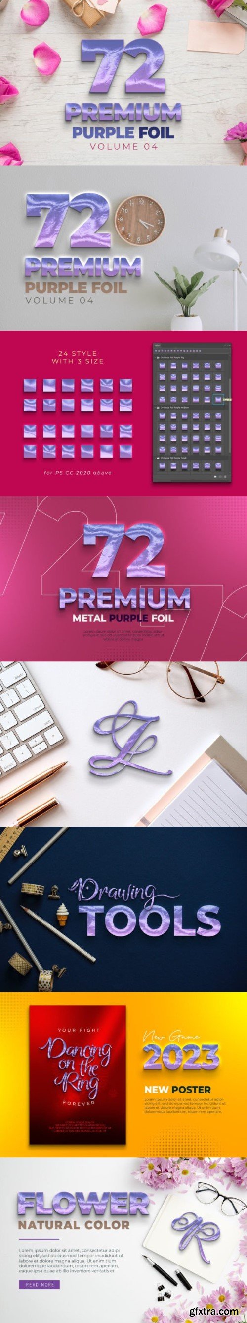 72 Premium Foil Purple Style