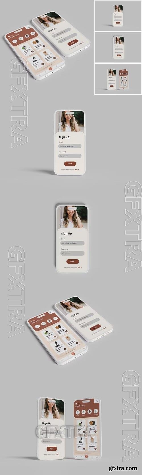 Smartphone Clay Mockup 54K85CR