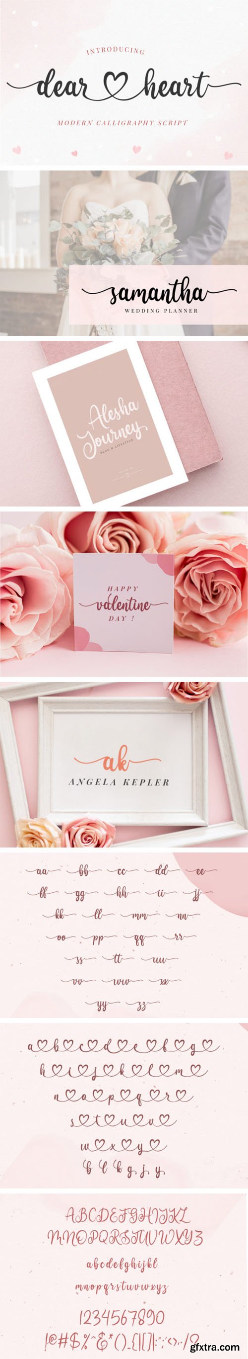 Dear Heart - Romantic Calligraphy Script Font