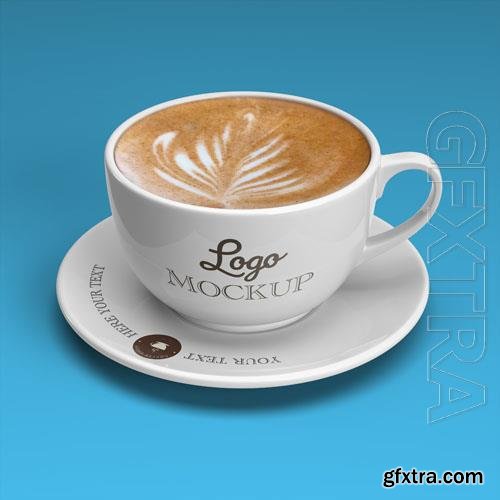 Cappuccino cup psd mockup 