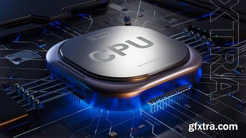 Cpu can be used text input, psd abstract circuit board space on processor 