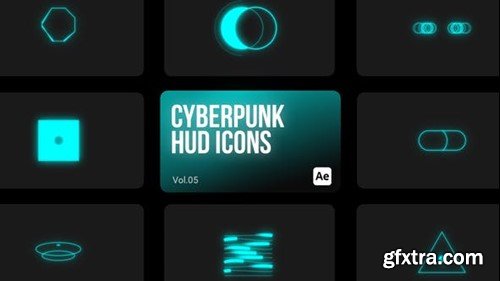 Videohive Cyberpunk HUD Icons 05 for After Effects 44112919