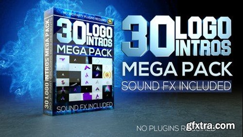 Videohive 30 in 1 logo Reveal Mega pack minimal logo opener Ident with free Audio logo intro collection 43979641