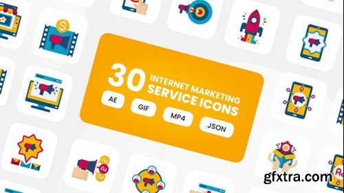 Videohive Animated Internet Marketing Service Icons 43973940