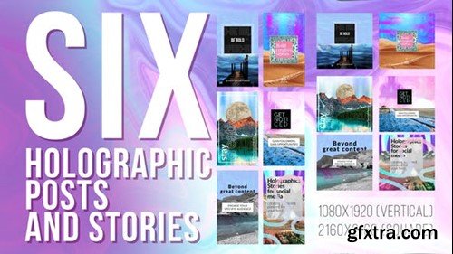 Videohive Holographic Posts and Stories 44065209