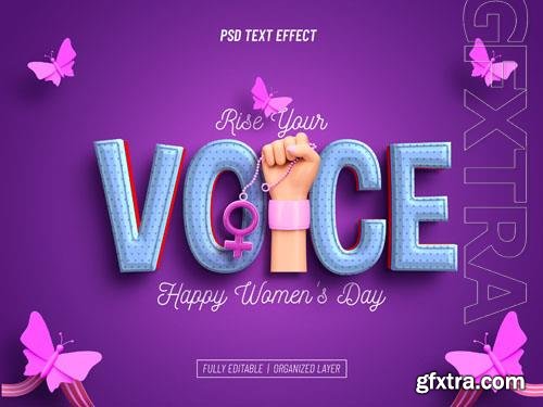 Voice, womens day psd text effect design
