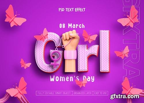 PSD womens day premium text effect design
