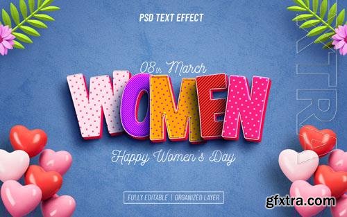 Womens day premium text effect psd design
