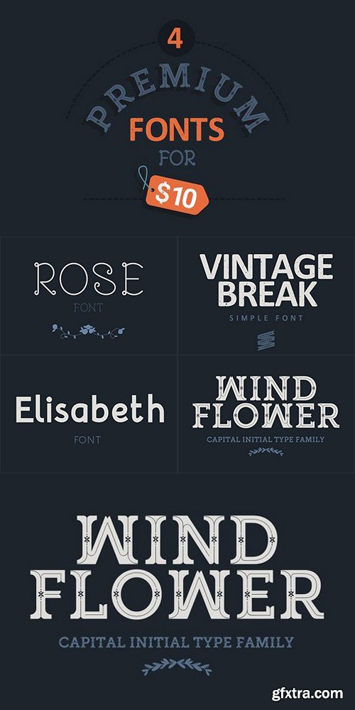 Pack - 4 Premium Fonts