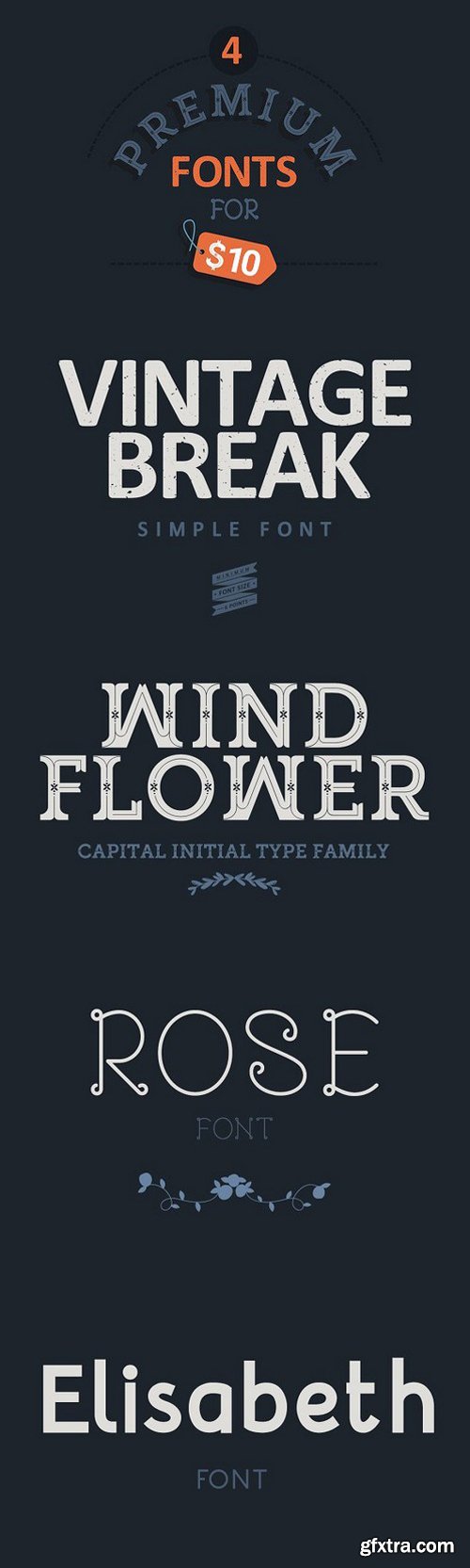 Pack - 4 Premium Fonts