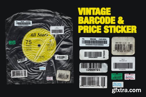 Vintage barcode and price sticker