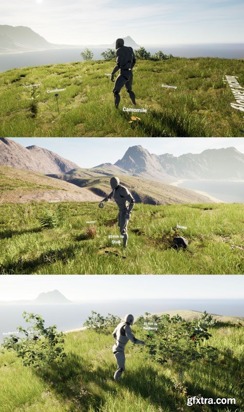 Unreal Engine Marketplace - Interactive Foliage pickup system V1 (4.26 - 4.27, 5.0 - 5.1)