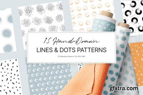 Hand-Drawn Lines & Dots Patterns Pack