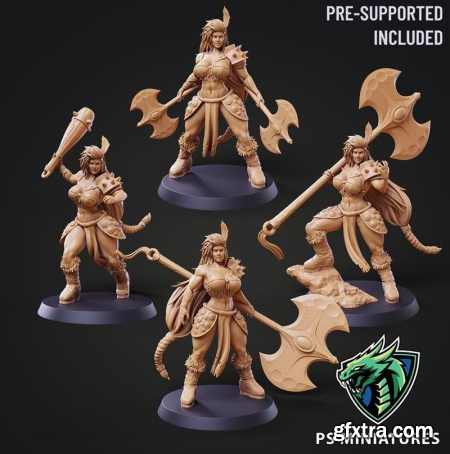 PS Miniatures – Barbarian Battlemaster Bundle and Pinups – 3D Print Model