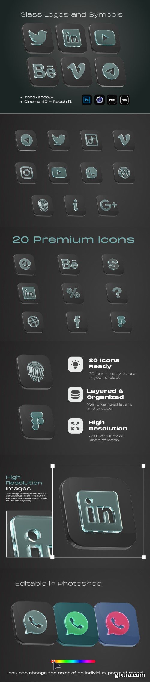 UI8 - Glass Logos and Symbols