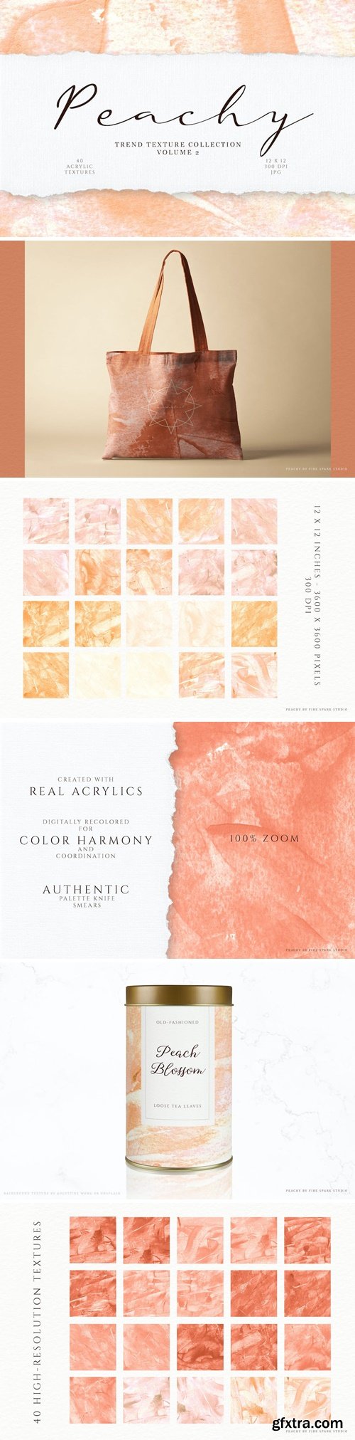 Peach Acrylic Texture Collection M84ZU9J