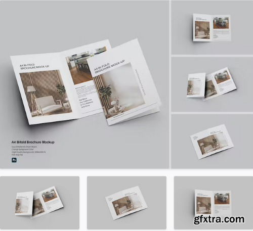 A4 Bifold Brochure Mockup