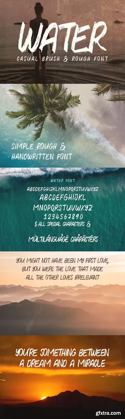 Water Brush Rough Font