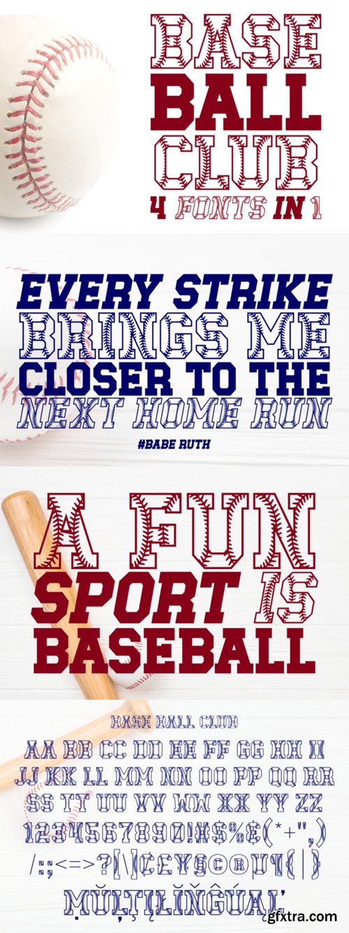 Baseball Club - Decorative Font Family 