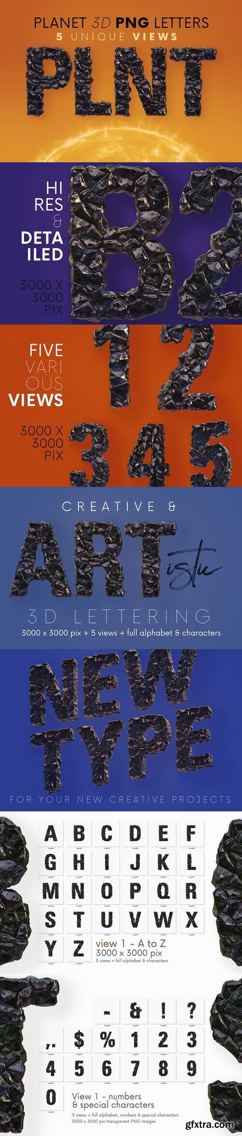 CreativeMarket - Black Planet - 3D Lettering 5765589