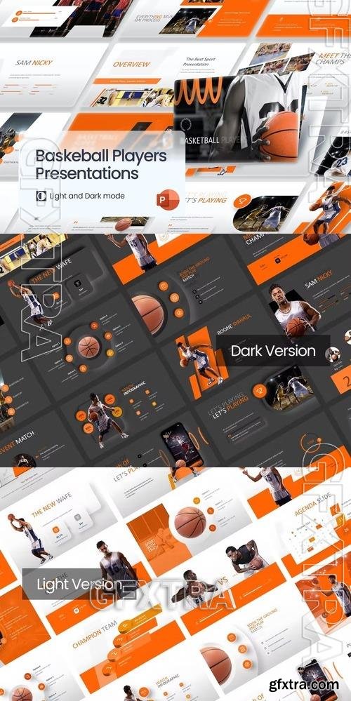 BasketBall Players PowerPoint Template DR7V8ZQ