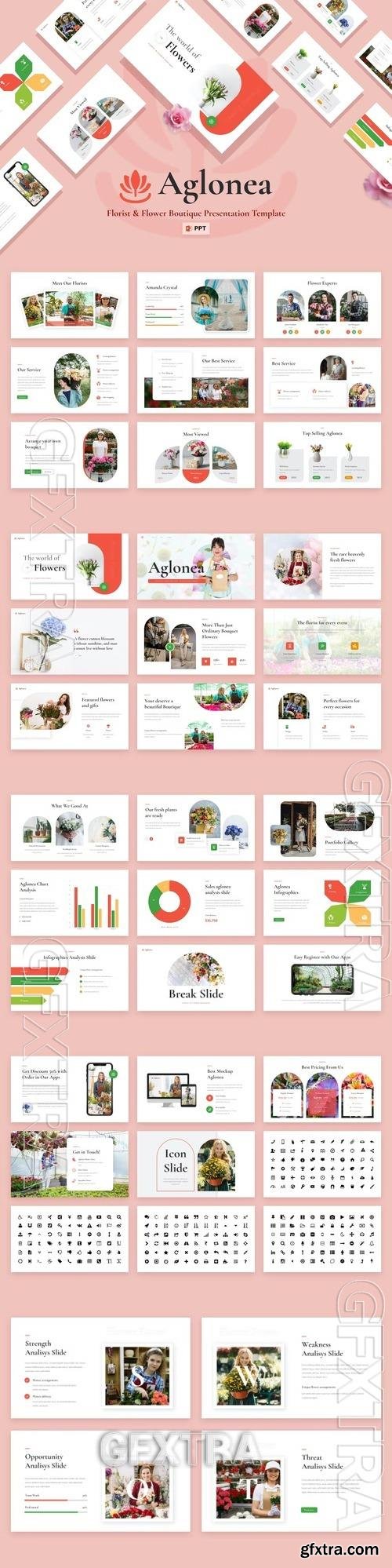 Aglonea - Florist & Flower Powerpoint Template SBE7PJX