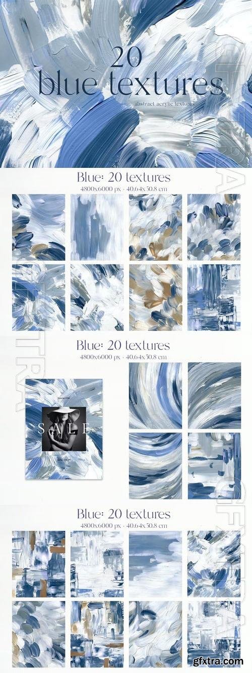 Blue white abstract acrylic design textures bright