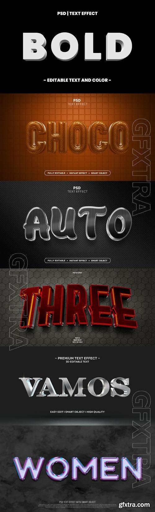 Psd style text effect editable set vol 302