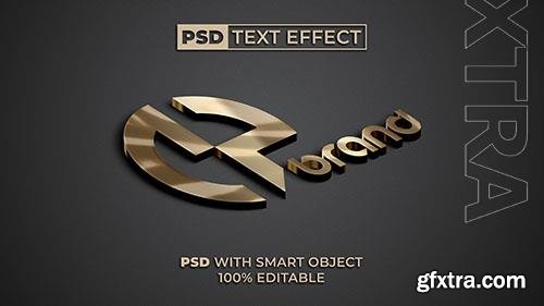 Logo gold text effect mockup psd 