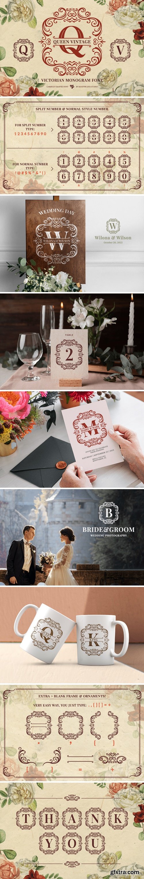 Queen Vintage Monogram Font