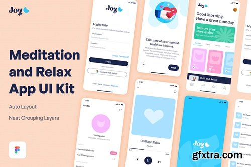 Meditation and Relax App UI Kit P3J4CSL