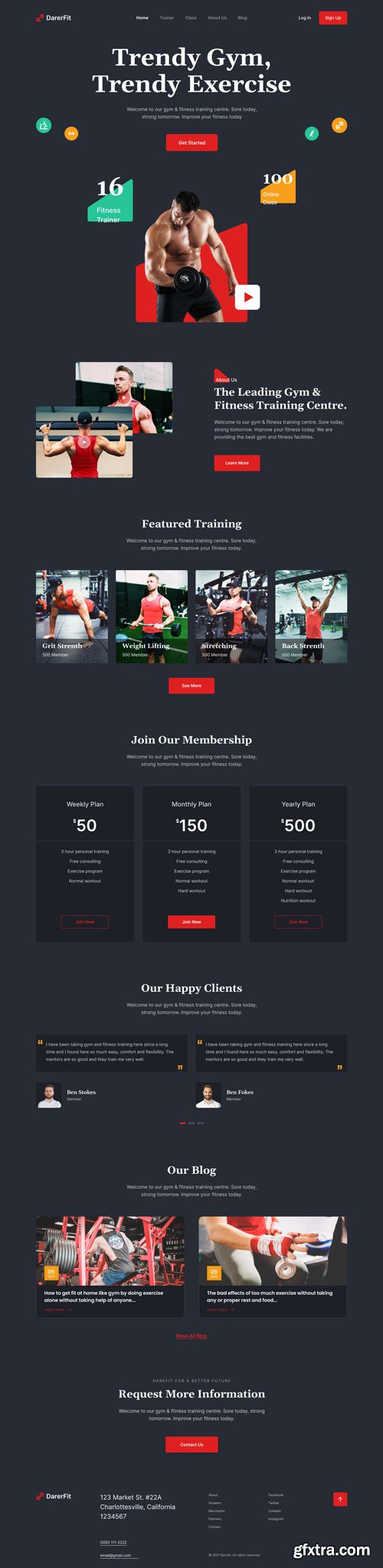 UIHUT - Fitness Training Website - DareFit
